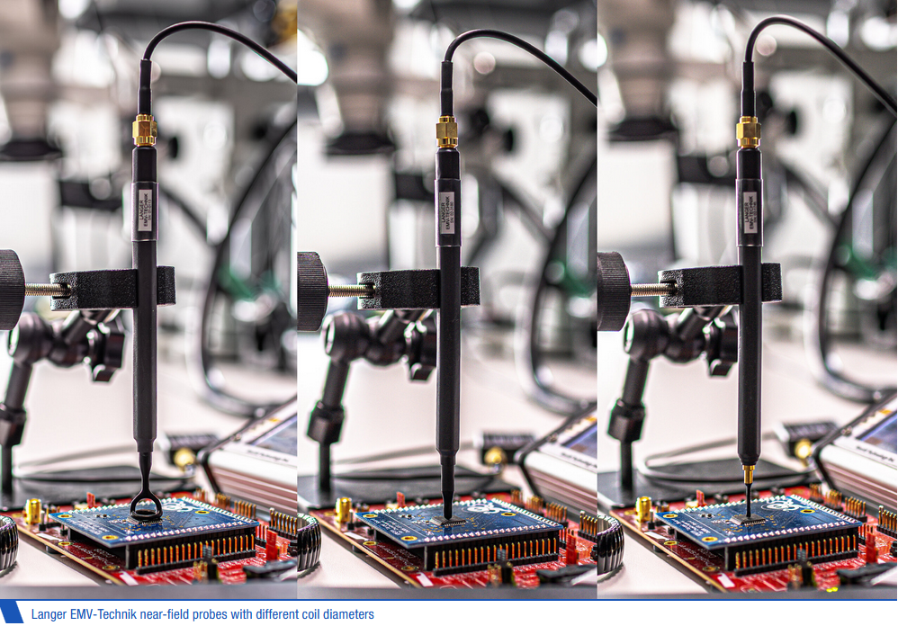 Langer EMV-Technik near-field probes with different coil diameters